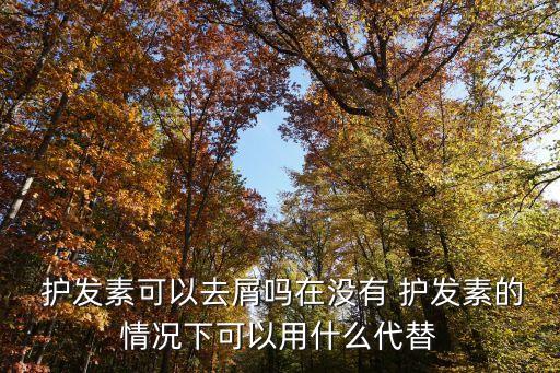  护发素可以去屑吗在没有 护发素的情况下可以用什么代替