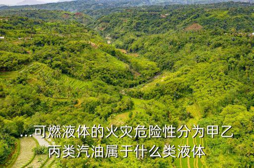 ...可燃液体的火灾危险性分为甲乙丙类汽油属于什么类液体