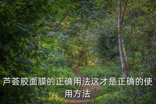 芦荟面膜什么时候用,面膜和芦荟胶的使用顺序