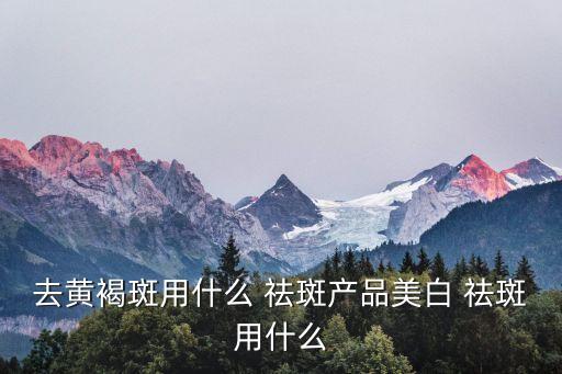 去黄褐斑用什么 祛斑产品美白 祛斑用什么