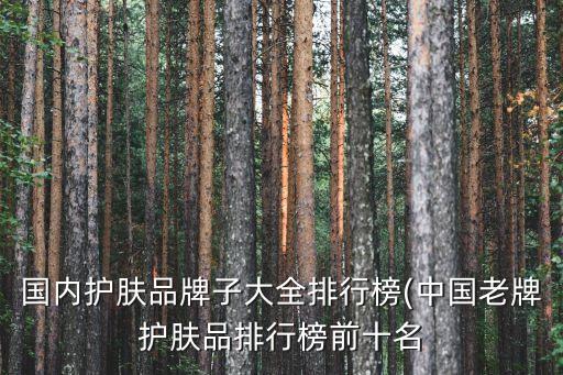 全国护肤品有哪些品牌,国产护肤品有哪些?