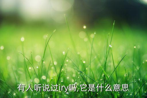 有人听说过iry吗,它是什么意思