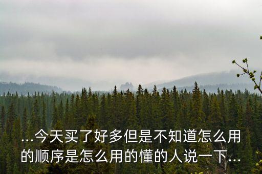 ...今天买了好多但是不知道怎么用的顺序是怎么用的懂的人说一下...
