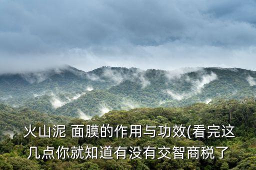  火山泥 面膜的作用与功效(看完这几点你就知道有没有交智商税了