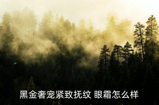 黑金奢宠紧致抚纹 眼霜怎么样