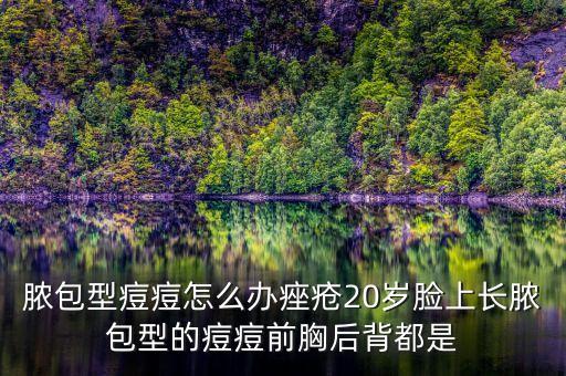 脓包型痘痘怎么办痤疮20岁脸上长脓包型的痘痘前胸后背都是