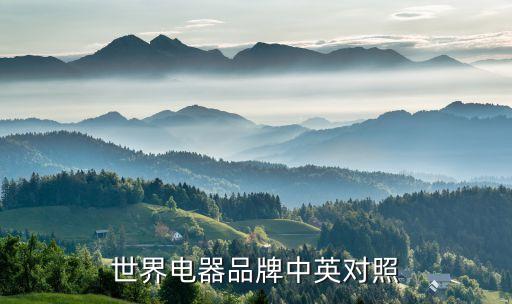 世界电器品牌中英对照