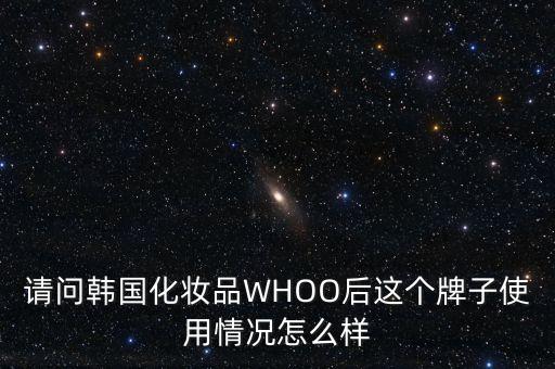 请问韩国化妆品WHOO后这个牌子使用情况怎么样