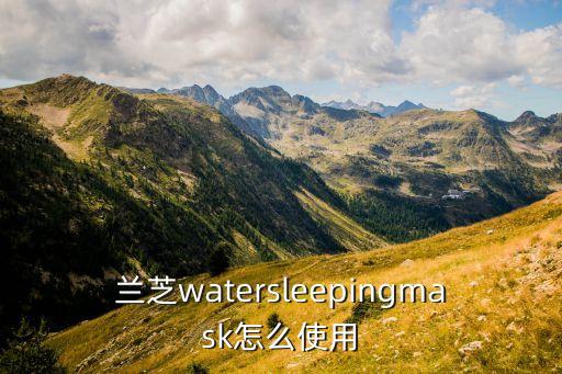 兰芝watersleepingmask怎么使用