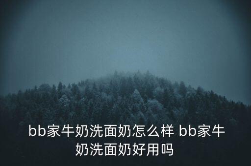  bb家牛奶洗面奶怎么样 bb家牛奶洗面奶好用吗
