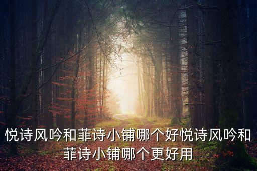 韩国菲诗小铺沐浴露怎么样,悦诗风吟和菲诗小铺哪个更好用?