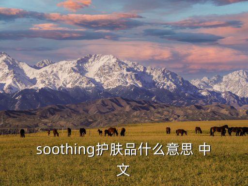 soothing护肤品什么意思 中文