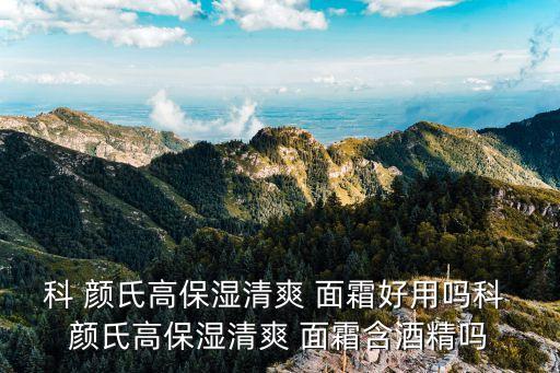 科 颜氏高保湿清爽 面霜好用吗科 颜氏高保湿清爽 面霜含酒精吗