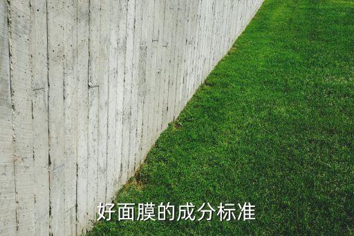 好面膜的成分标准
