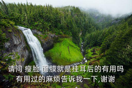 请问 瘦脸 面膜就是挂耳后的有用吗有用过的麻烦告诉我一下,谢谢
