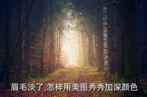  眉毛淡了,怎样用美图秀秀加深颜色