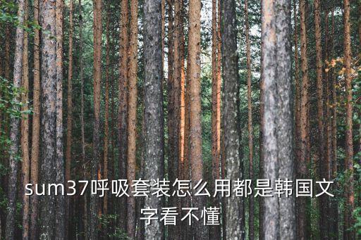 sum37呼吸套装怎么用都是韩国文字看不懂