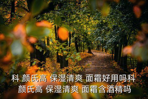 科 颜氏高 保湿清爽 面霜好用吗科 颜氏高 保湿清爽 面霜含酒精吗
