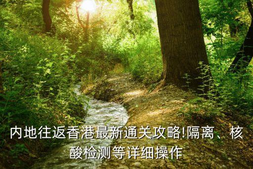 内地往返香港最新通关攻略!隔离、核酸检测等详细操作