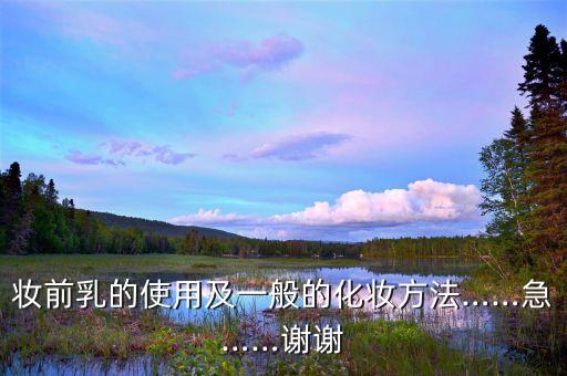 妆前乳的使用及一般的化妆方法……急……谢谢