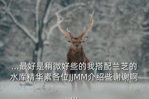 ...最好是稍微好些的我搭配兰芝的水库精华素各位JJMM介绍些谢谢啊...