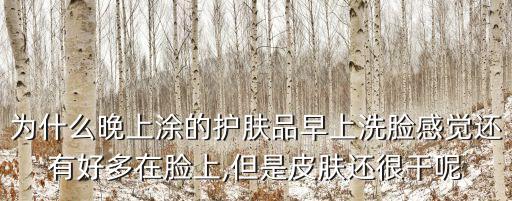 为什么晚上涂的护肤品早上洗脸感觉还有好多在脸上,但是皮肤还很干呢
