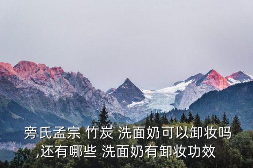  旁氏孟宗 竹炭 洗面奶可以卸妆吗,还有哪些 洗面奶有卸妆功效