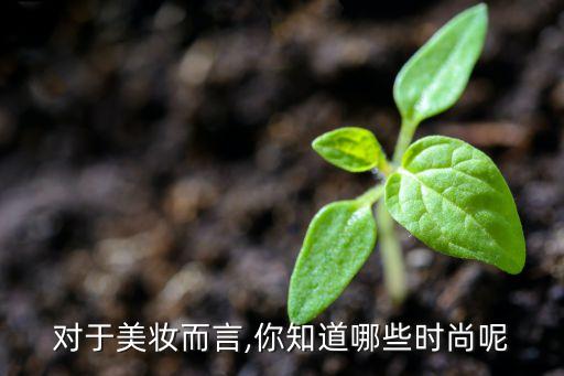 对于美妆而言,你知道哪些时尚呢