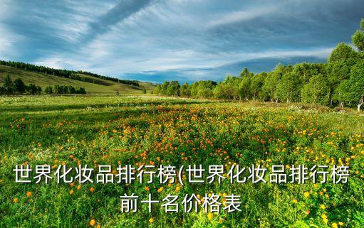 世界化妆品排行榜(世界化妆品排行榜前十名价格表