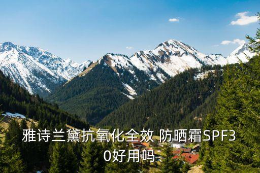 雅诗兰黛抗氧化全效 防晒霜SPF30好用吗
