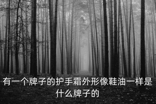 有一个牌子的护手霜外形像鞋油一样是什么牌子的
