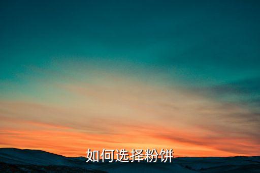 如何选择粉饼