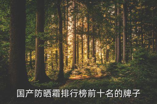 国产防晒霜排行榜前十名的牌子