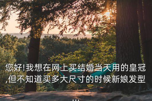 您好!我想在网上买结婚当天用的皇冠,但不知道买多大尺寸的时候新娘发型...