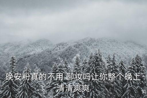 晚安粉真的不用 卸妆吗让你整个晚上清清爽爽