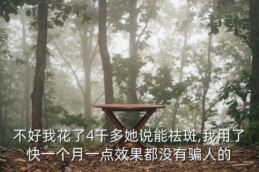 不好我花了4千多她说能祛斑,我用了快一个月一点效果都没有骗人的