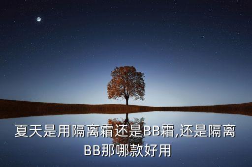 夏天是用隔离霜还是BB霜,还是隔离 BB那哪款好用