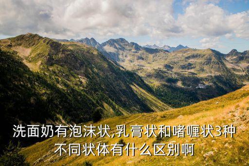 洗面奶有泡沫状,乳膏状和啫喱状3种不同状体有什么区别啊