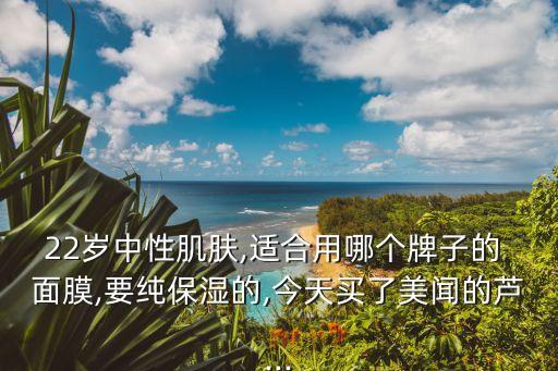 22岁中性肌肤,适合用哪个牌子的 面膜,要纯保湿的,今天买了美闻的芦...