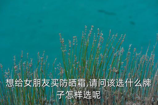 想给女朋友买防晒霜,请问该选什么牌子怎样选呢