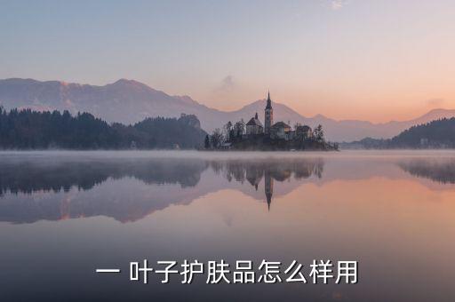 一 叶子护肤品怎么样用