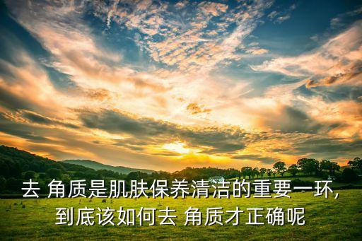 去 角质是肌肤保养清洁的重要一环,到底该如何去 角质才正确呢