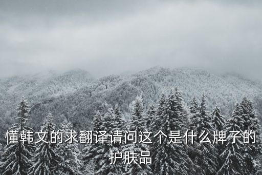 懂韩文的求翻译请问这个是什么牌子的护肤品