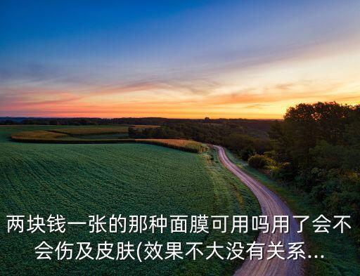 两块钱一张的那种面膜可用吗用了会不会伤及皮肤(效果不大没有关系...