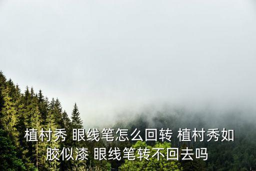  植村秀 眼线笔怎么回转 植村秀如胶似漆 眼线笔转不回去吗