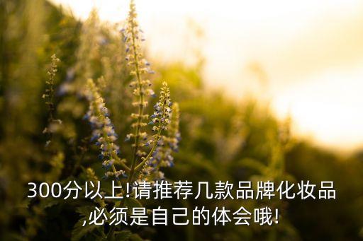 300分以上!请推荐几款品牌化妆品,必须是自己的体会哦!