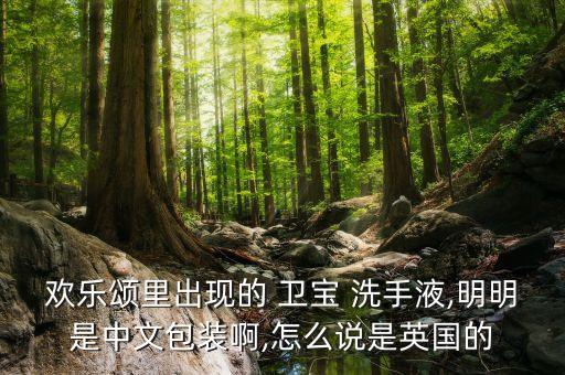 欢乐颂里出现的 卫宝 洗手液,明明是中文包装啊,怎么说是英国的
